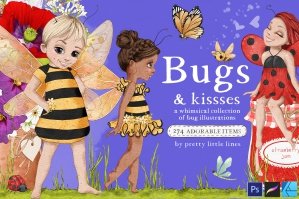 Bugs and Kisses - A Bubbly Bug Illustration Collection