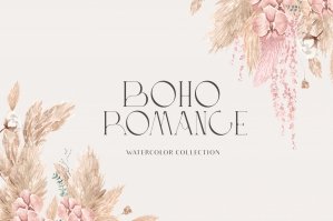 Boho Romance - Bohemian Flowers Greenery & Pampas Grass