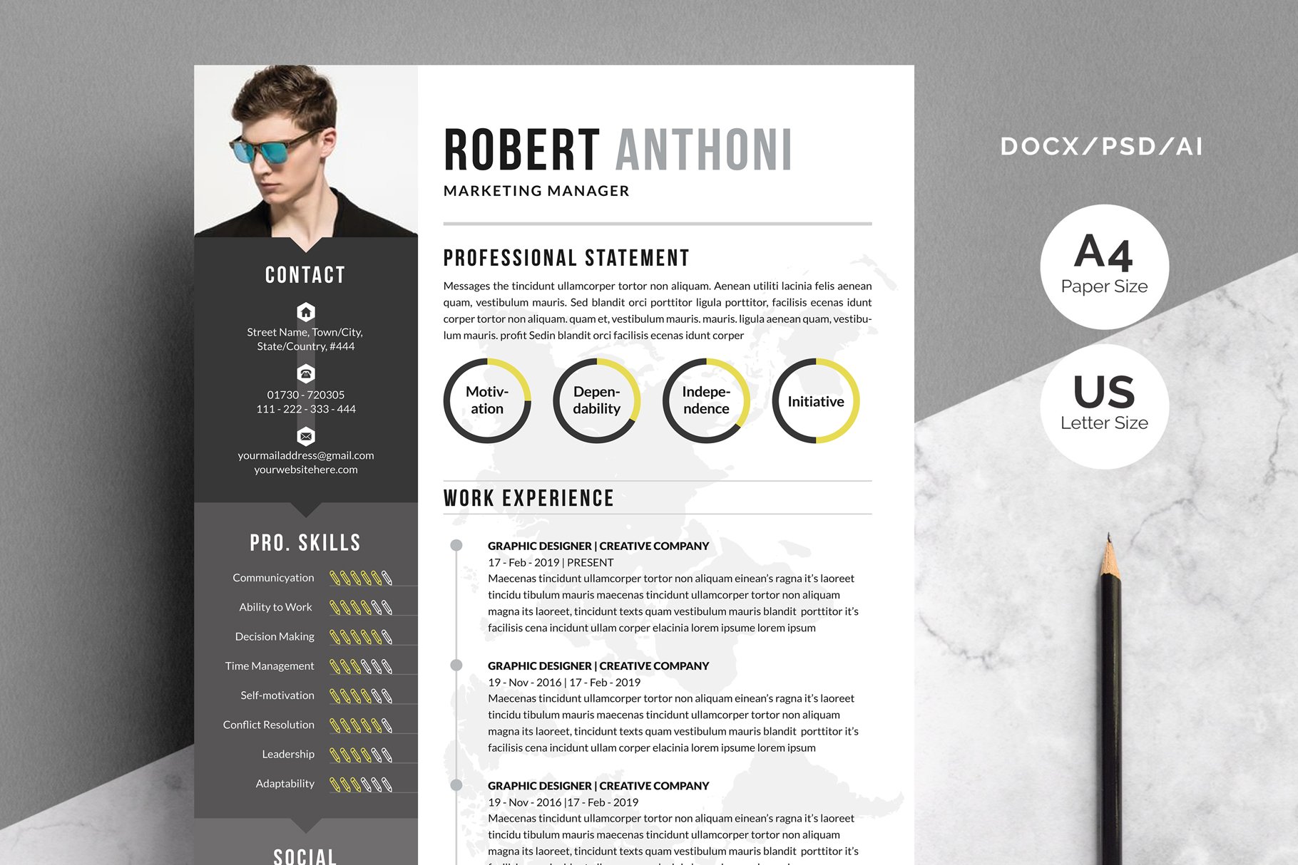 Minimal Resume - Word Resume - Design Cuts