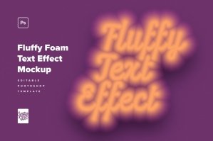 Fluffy Foam Text Effect Mockup