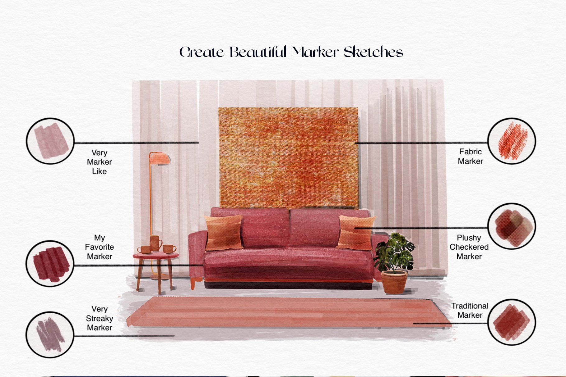 Interior Design Marker Sketchbook Kit - Design Cuts