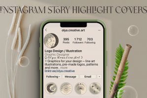 Handmade Celestial Instagram Story Highlight Covers And Icons With Shadows