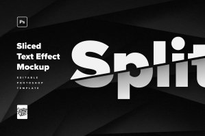 Split - Sliced Text Effect Mockup