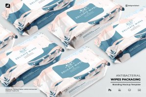 Antibacterial Wipes Packaging Mockup