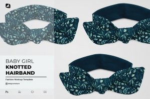 Baby Girl Knotted Hairband Mockup