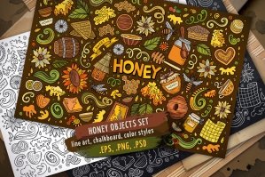 Honey Doodle Objects & Elements Set
