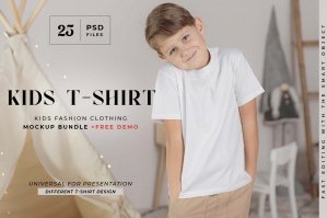 Kids T-shirt Mockup Bundle For Presentation Graphic Tees
