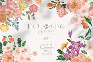 Flourishing Spring Garden Watercolor