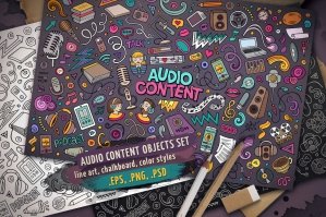 Audio Content Objects & Symbols Set