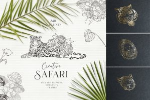 Creative Safari - Floral Animal Designs - Tropical Bouquets