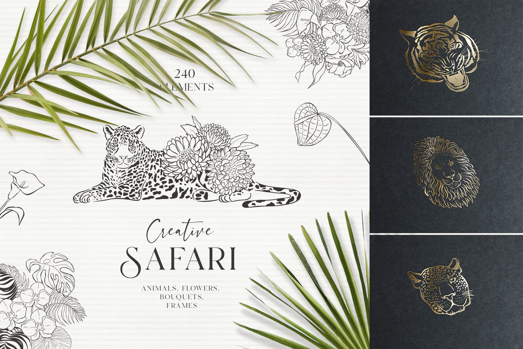 Creative Safari - Floral Animal Designs - Tropical Bouquets - Design Cuts