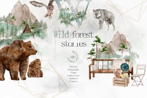 Watercolor Wild Forest Stories Collection