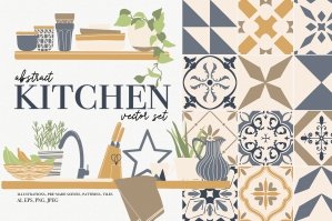 Abstract Kitchen Vector Clipart