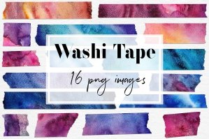 Watercolor Washi Tape Clipart