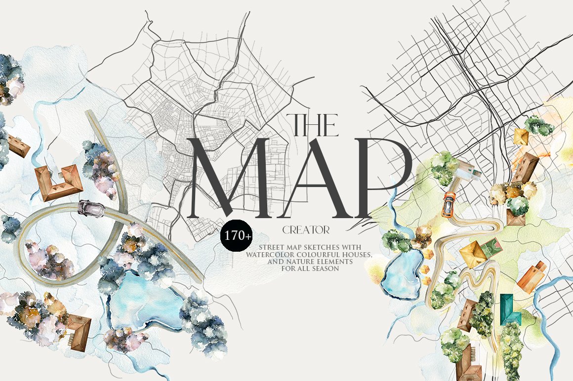 Map Creator Wedding Landscape City Street Clipart
