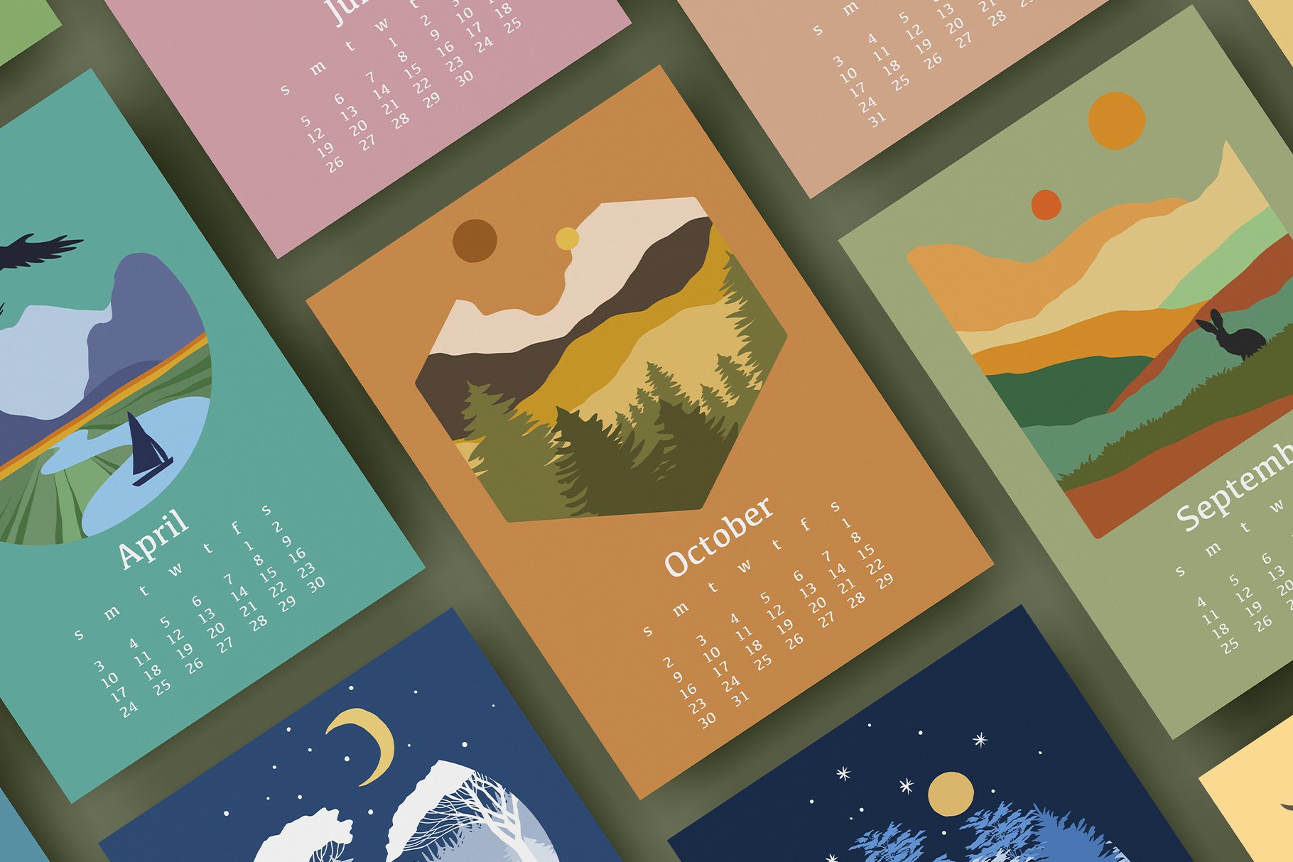 Modern Calendar Collection Design Cuts