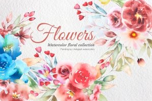 Watercolor Flower Collection No 1