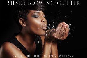 Blowing Silver Glitter Overlays