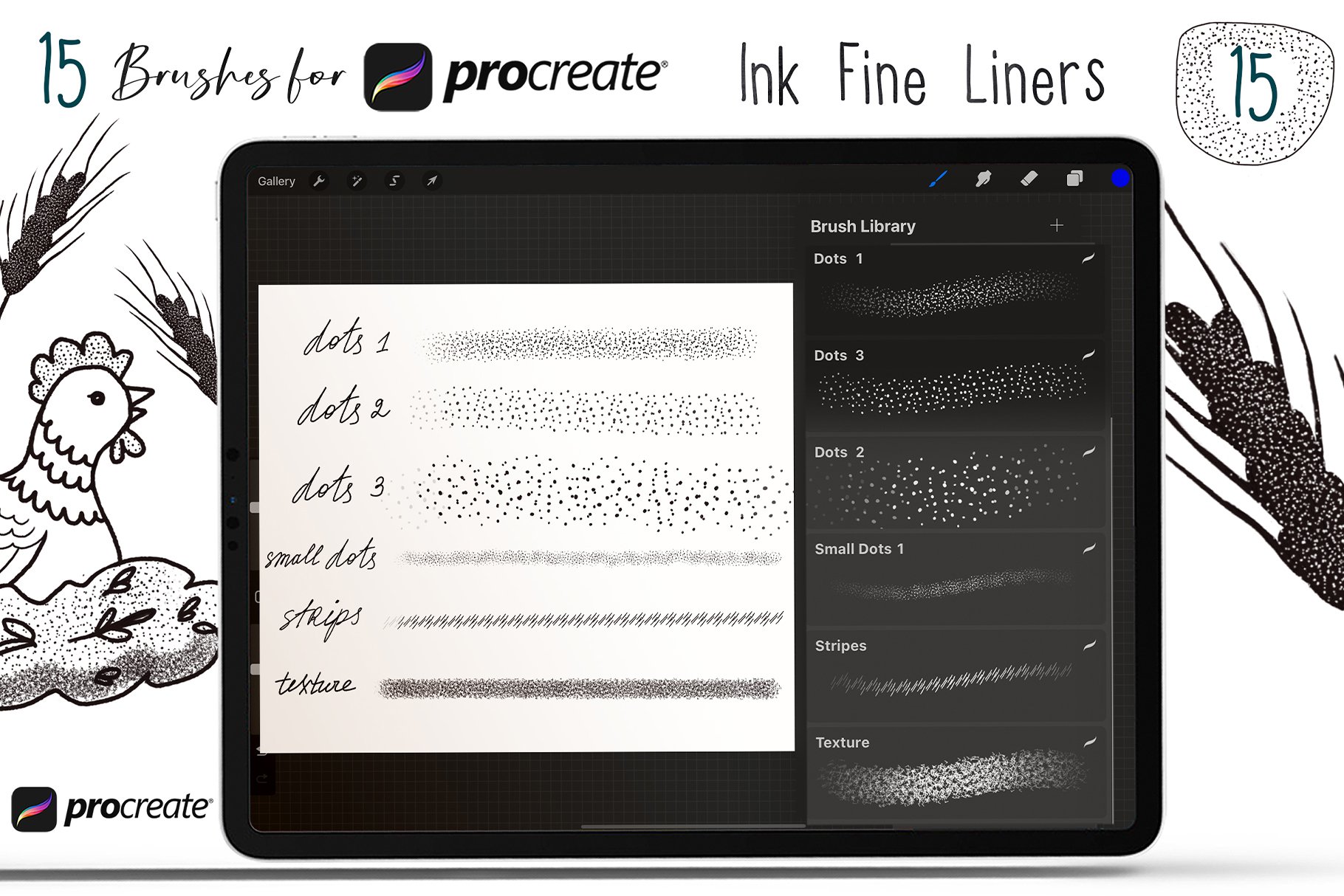 FineLiner Ink Procreate Brushes