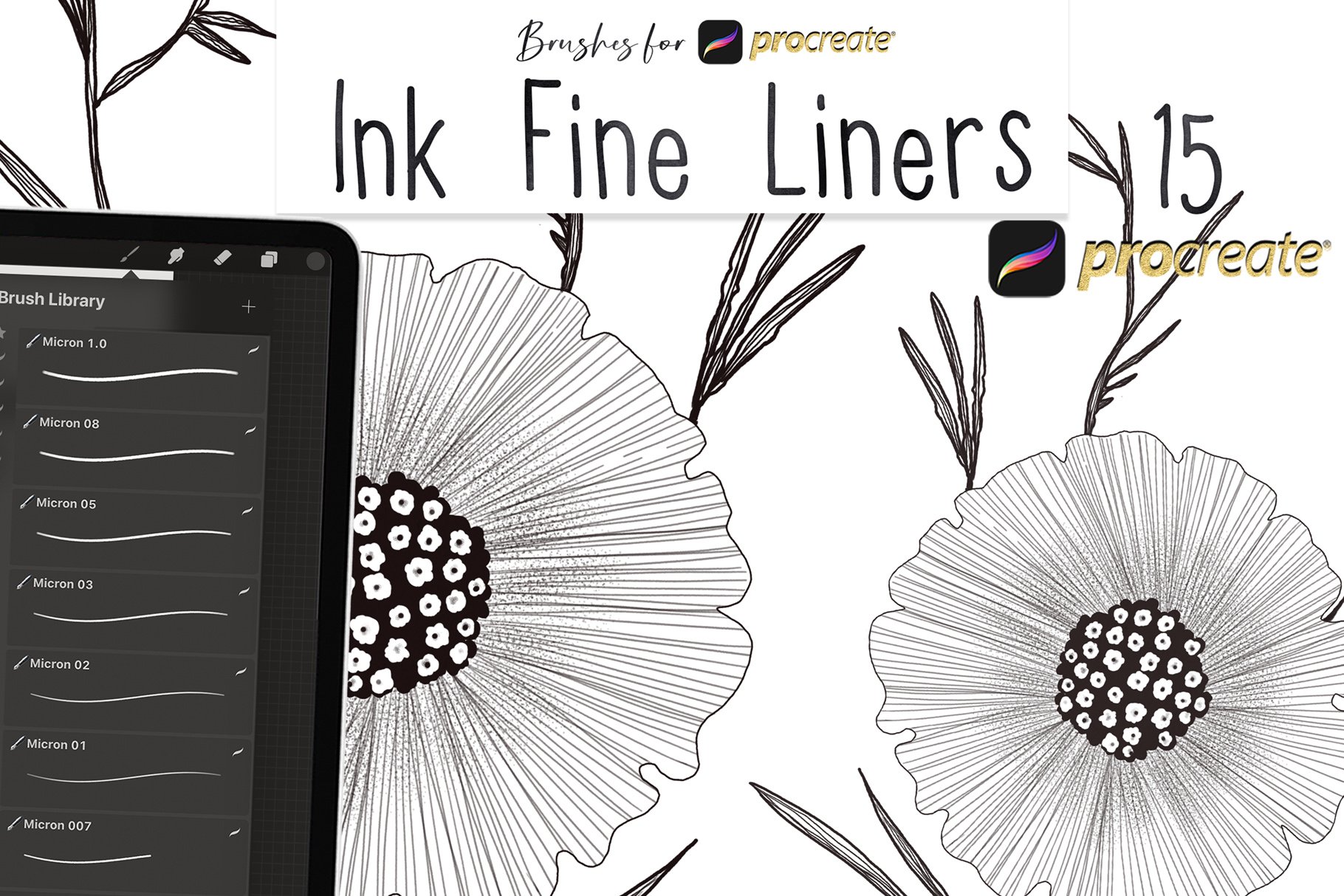 Fine Liners Brush Pack For Procreate - Design Cuts