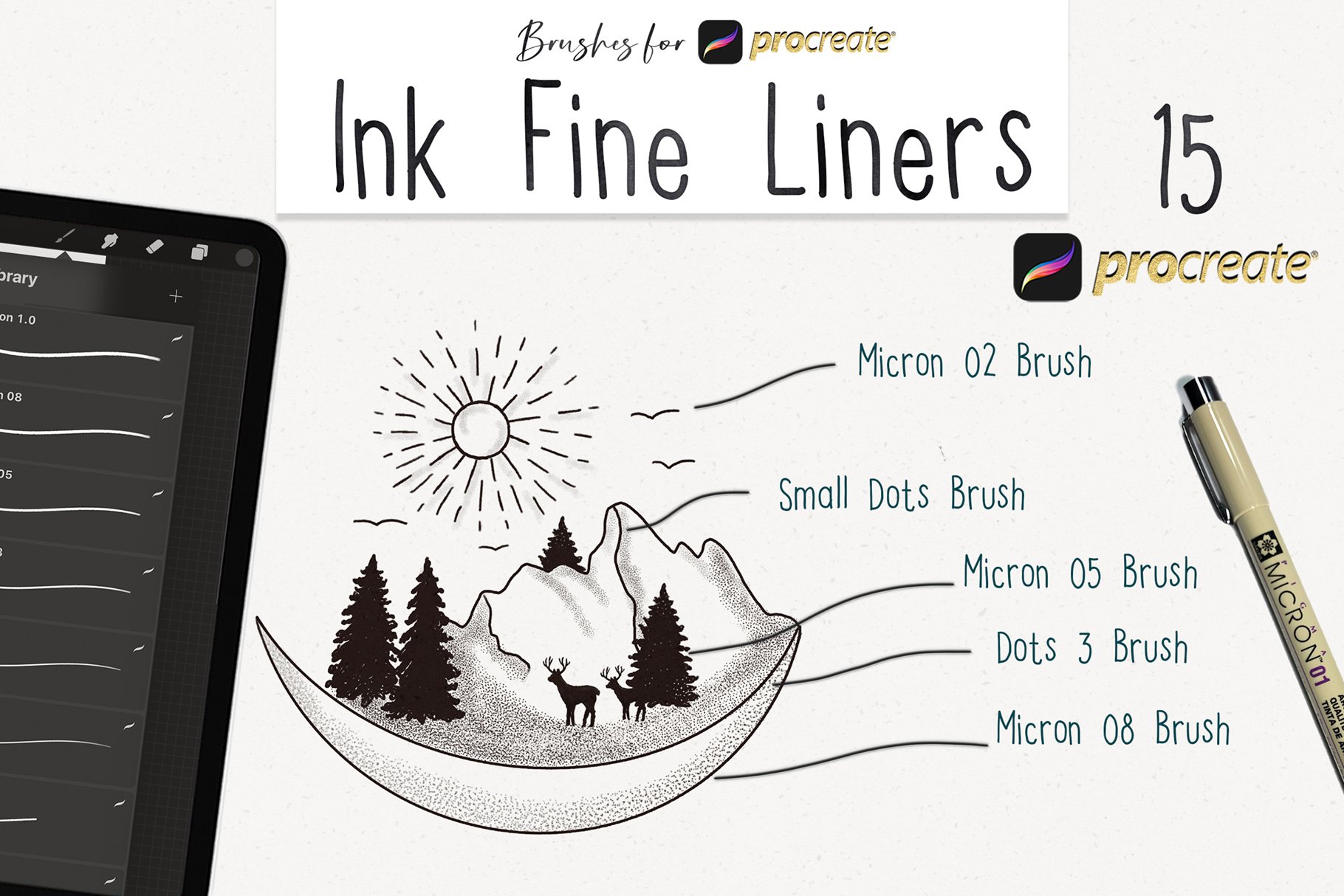 Fine Liners Brushes for Procreate Graphic by Disyukov · Creative