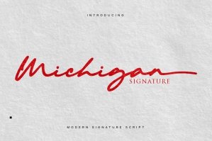 Michigan - Modern Signature Font
