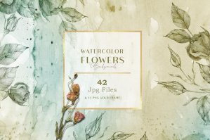 Watercolor Flowers Background