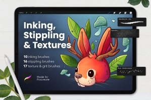 Inking - Stippling - Texture Bundle For Procreate