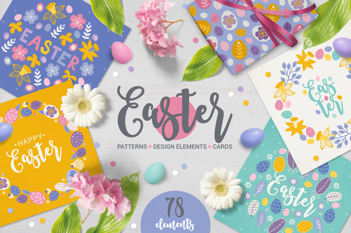 Easter Kit N3 - Patterns Cards Clipart