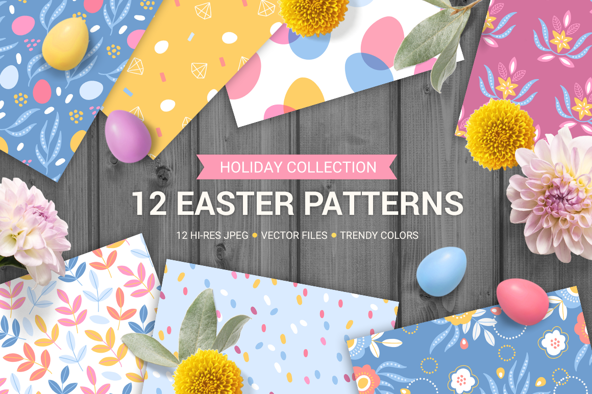 12 Easter Seamless Patterns 1