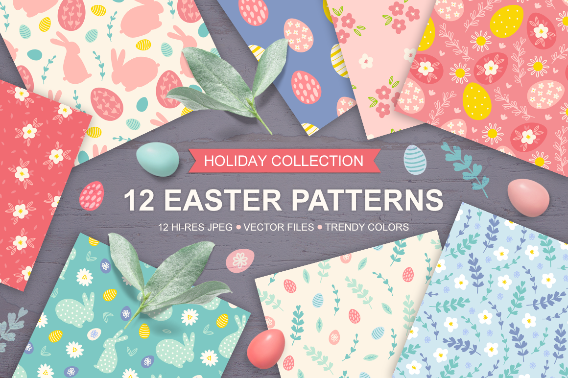 12 Easter Seamless Patterns 3