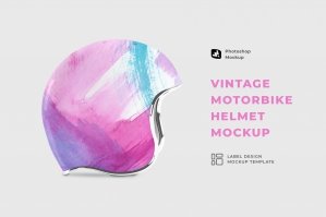Vintage Motorbike Helmet Mockup