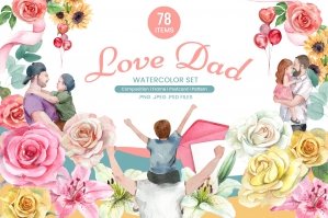 Love Dad With Flower Blooming