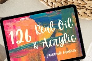 126 Realistic Oil Acrylic Brushes For Procreate