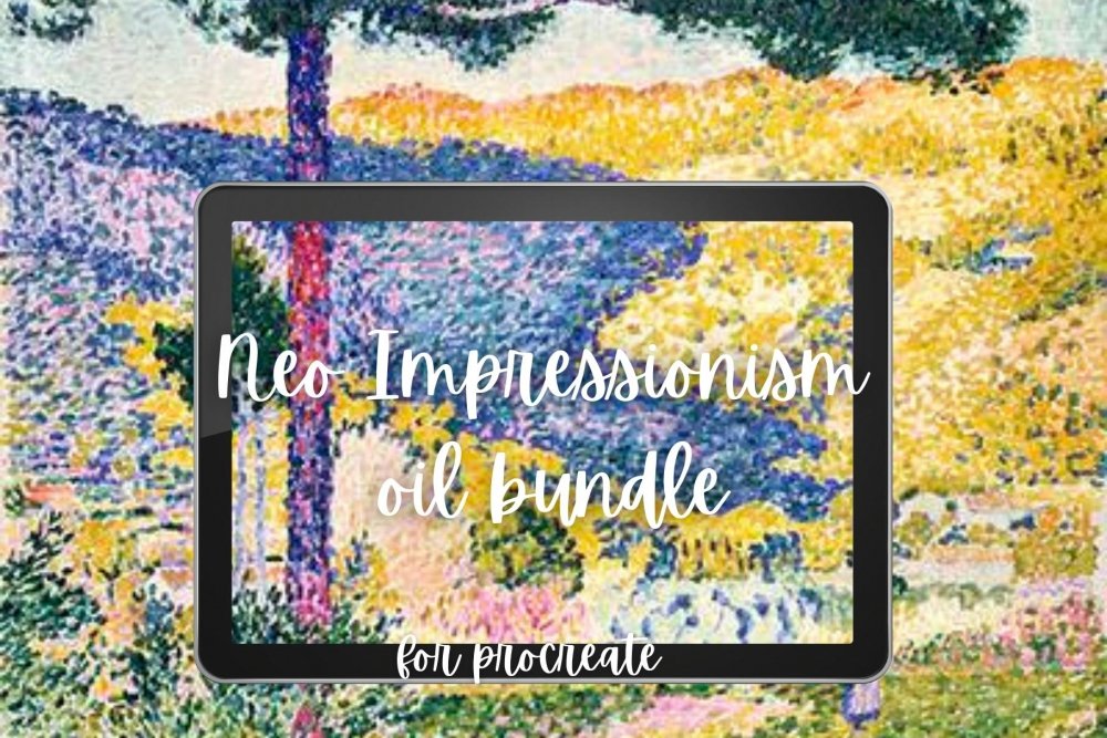 Neo Impressionism Pointillism Oil Brushes & Color Palettes For Procreate