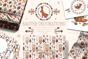 Vector Set Easter Decorations