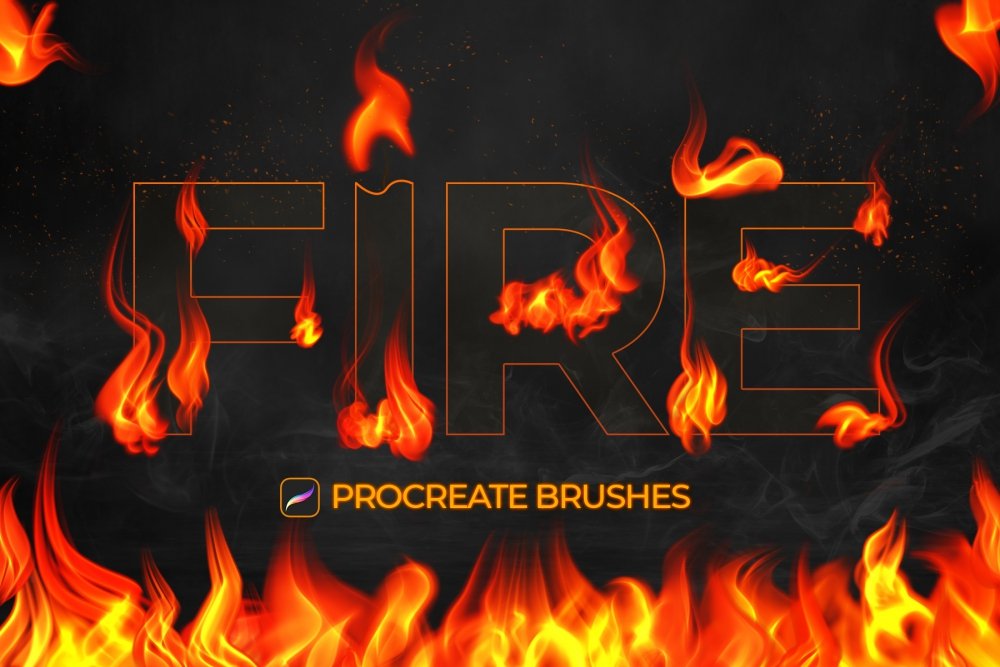 Fire Procreate Brushes - Design Cuts