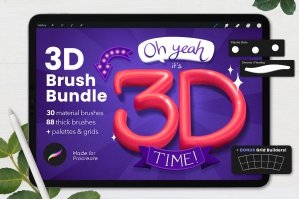 3d Brush Bundle For Procreate