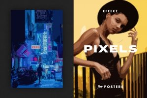 Pixels Photo Effect For Posters