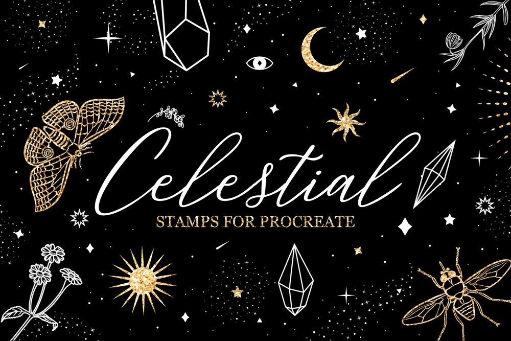 Celestial Esoteric Mystical Procreate Stamp Brushes - Design Cuts