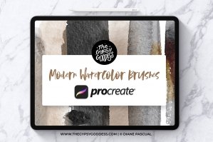 Procreate Modern Watercolor Stamp Brushes