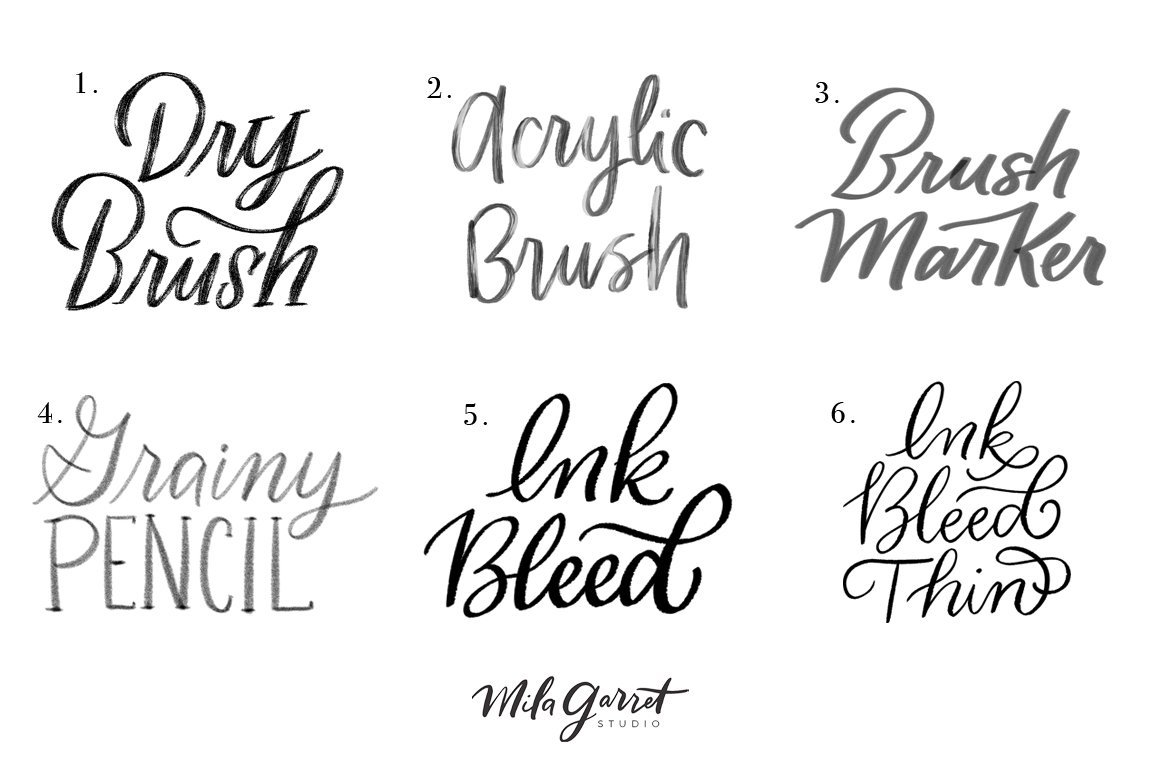 Natural Lettering Procreate Brush Kit - Design Cuts