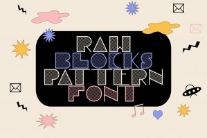 Classy Retro Font - Raw Blocks Pattern