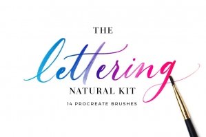 Natural Lettering Procreate Brush Kit