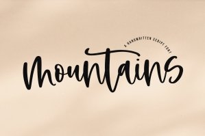 Mountains - Handwritten Script Font