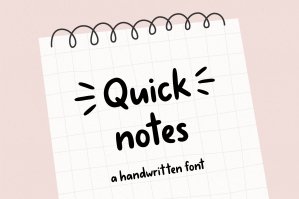 Quick Notes | Handwritten Font