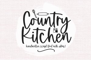 Country Kitchen - Handwritten Script Font With Extras