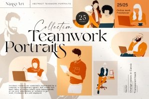 Teamwork People Abstract Portraits