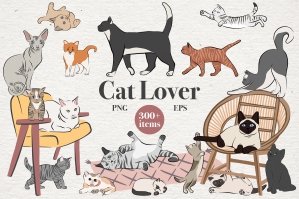 Cat Lover - Vector & Png Collection