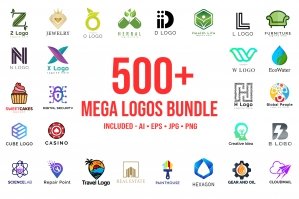500 Editable Mega Logos Bundle